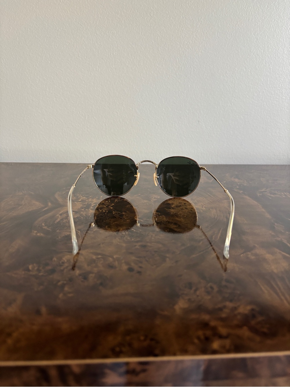 Ray-Ban Gold Frame Black Lens Round Sunglasses - Picture 4 of 8